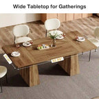 Table à manger moderne de 160 cm pour 4-6 personnes, table de cuisine en bois