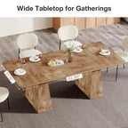 Table à manger moderne de 160 cm pour 4-6 personnes, table de cuisine en bois
