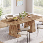 Table à manger moderne de 160 cm pour 4-6 personnes, table de cuisine en bois