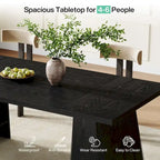Table à manger moderne de 160 cm pour 4-6 personnes, table de cuisine en bois
