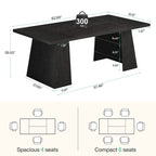 Table à manger moderne de 160 cm pour 4-6 personnes, table de cuisine en bois