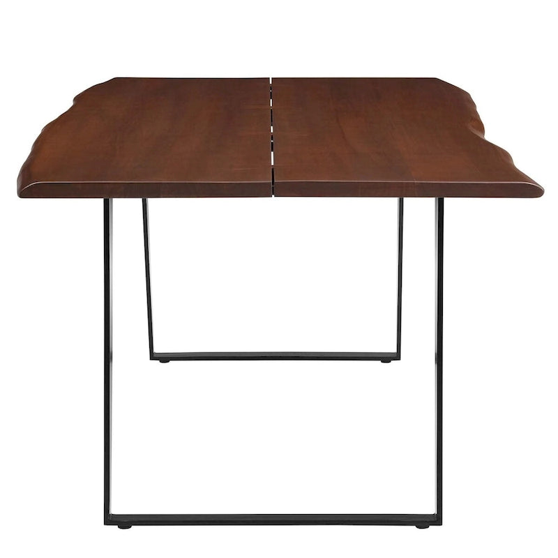 Viggo 74 Table à manger en bois d'acacia à bords naturels