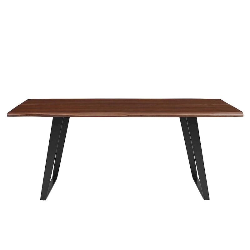 Viggo 74 Table à manger en bois d'acacia à bords naturels