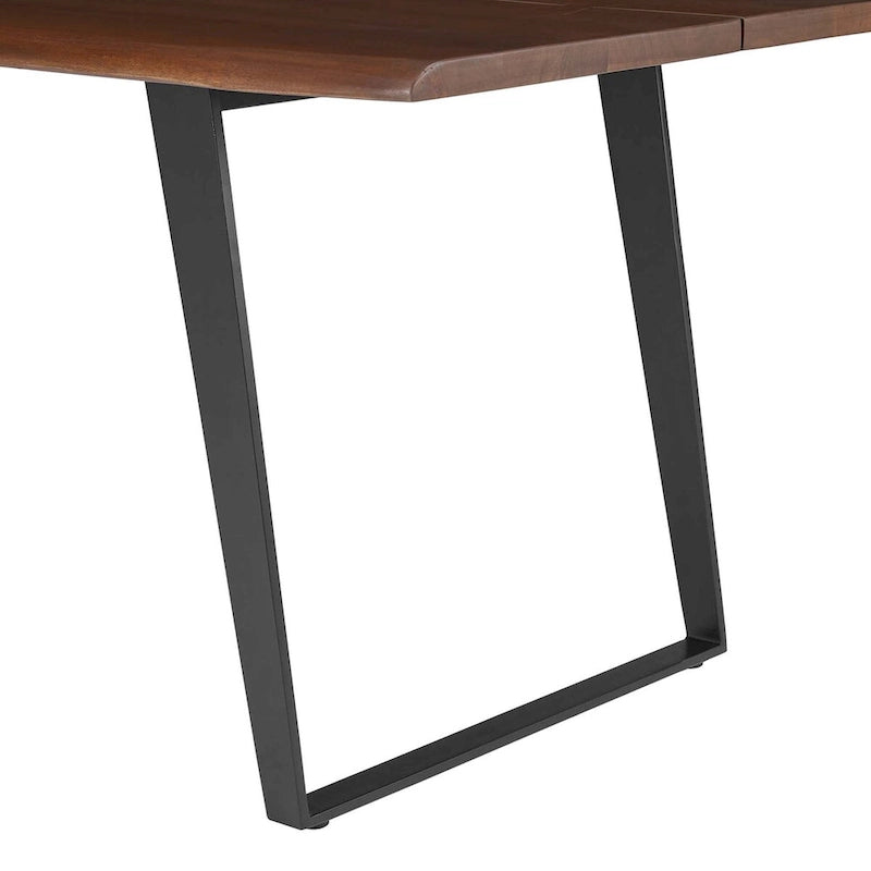 Viggo 74 Table à manger en bois d'acacia à bords naturels