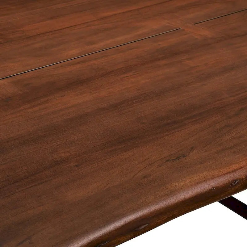 Viggo 74 Table à manger en bois d'acacia à bords naturels
