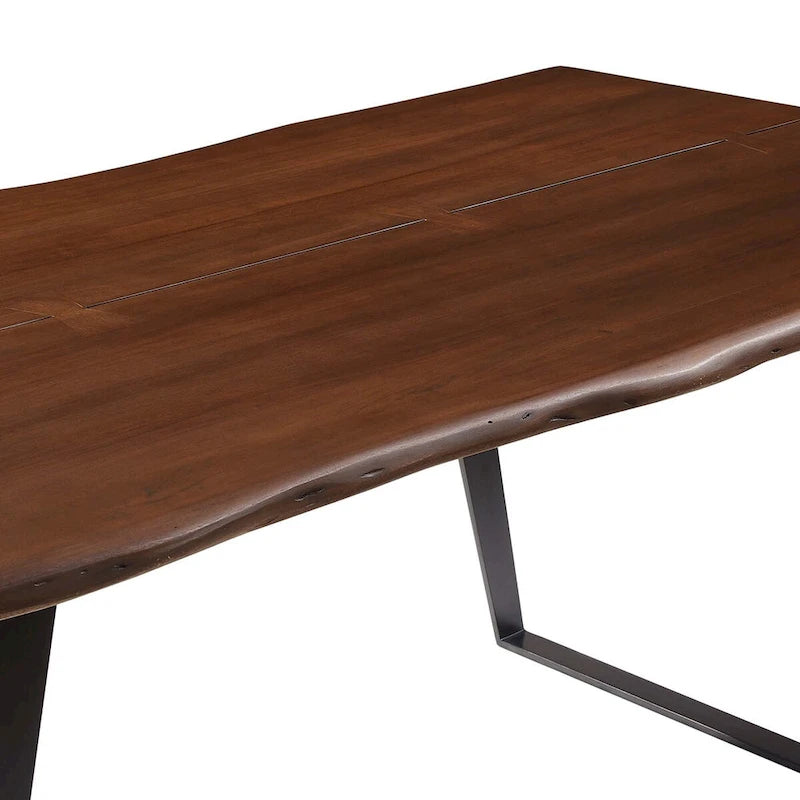 Viggo 74 Table à manger en bois d'acacia à bords naturels