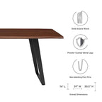 Viggo 74 Table à manger en bois d'acacia à bords naturels