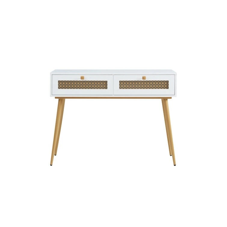 41.9 Table console d'entrée en bois à 2 tiroirs