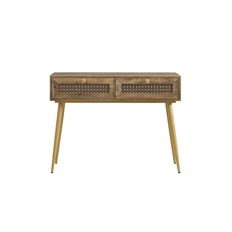41.9 Table console d'entrée en bois à 2 tiroirs