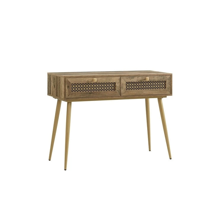 41.9 Table console d'entrée en bois à 2 tiroirs