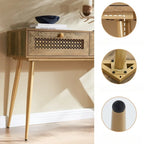 41.9 Table console d'entrée en bois à 2 tiroirs