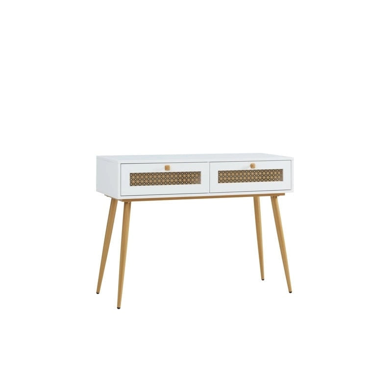 41.9 Table console d'entrée en bois à 2 tiroirs