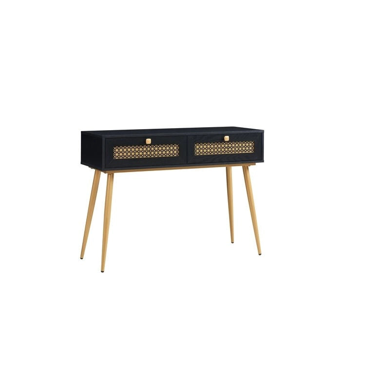 41.9 Table console d'entrée en bois à 2 tiroirs