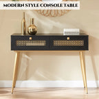 41.9 Table console d'entrée en bois à 2 tiroirs
