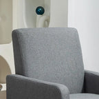 Fauteuil en tissu avec cadre en bois massif – Bleu océan / Rouge / Camel / Jaune / Gris / Noir / Vert, 1 place