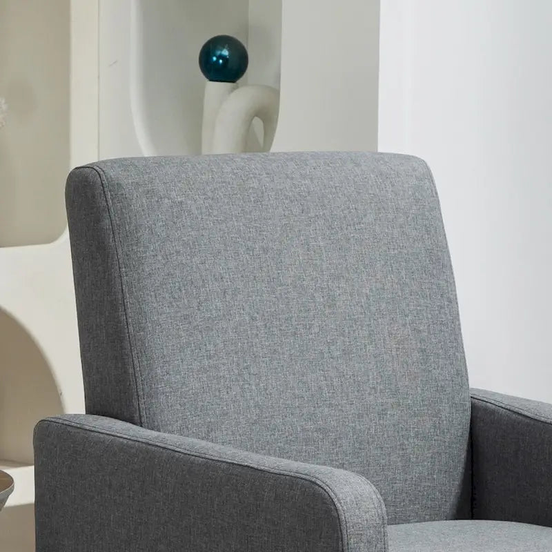 Fauteuil en tissu avec cadre en bois massif – Bleu océan / Rouge / Camel / Jaune / Gris / Noir / Vert, 1 place