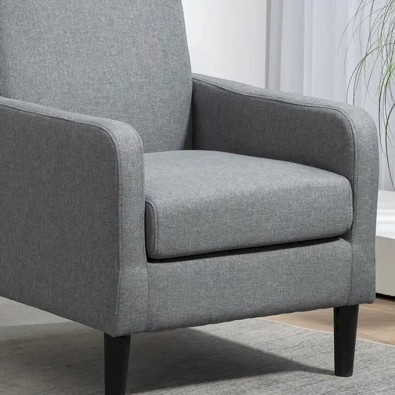 Fauteuil en tissu avec cadre en bois massif – Bleu océan / Rouge / Camel / Jaune / Gris / Noir / Vert, 1 place