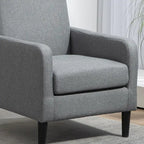Fauteuil en tissu avec cadre en bois massif – Bleu océan / Rouge / Camel / Jaune / Gris / Noir / Vert, 1 place