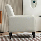 Fauteuil en tissu avec cadre en bois massif – Bleu océan / Rouge / Camel / Jaune / Gris / Noir / Vert, 1 place