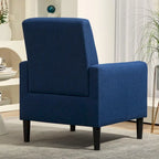 Fauteuil en tissu avec cadre en bois massif – Bleu océan / Rouge / Camel / Jaune / Gris / Noir / Vert, 1 place
