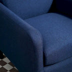 Fauteuil en tissu avec cadre en bois massif – Bleu océan / Rouge / Camel / Jaune / Gris / Noir / Vert, 1 place