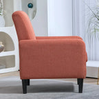 Fauteuil en tissu avec cadre en bois massif – Bleu océan / Rouge / Camel / Jaune / Gris / Noir / Vert, 1 place