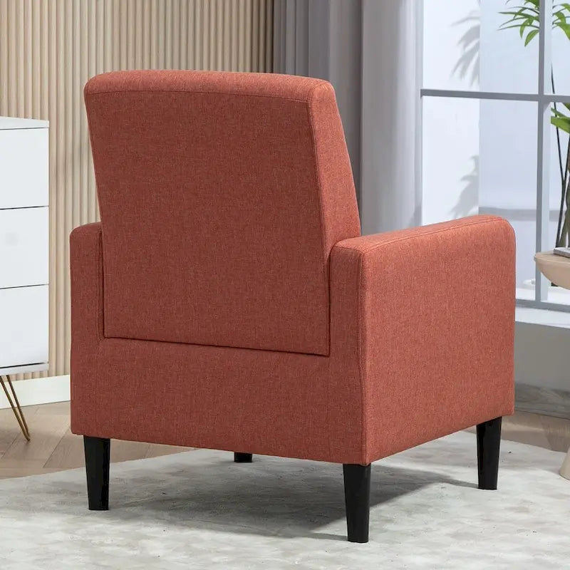 Fauteuil en tissu avec cadre en bois massif – Bleu océan / Rouge / Camel / Jaune / Gris / Noir / Vert, 1 place