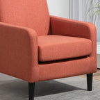 Fauteuil en tissu avec cadre en bois massif – Bleu océan / Rouge / Camel / Jaune / Gris / Noir / Vert, 1 place